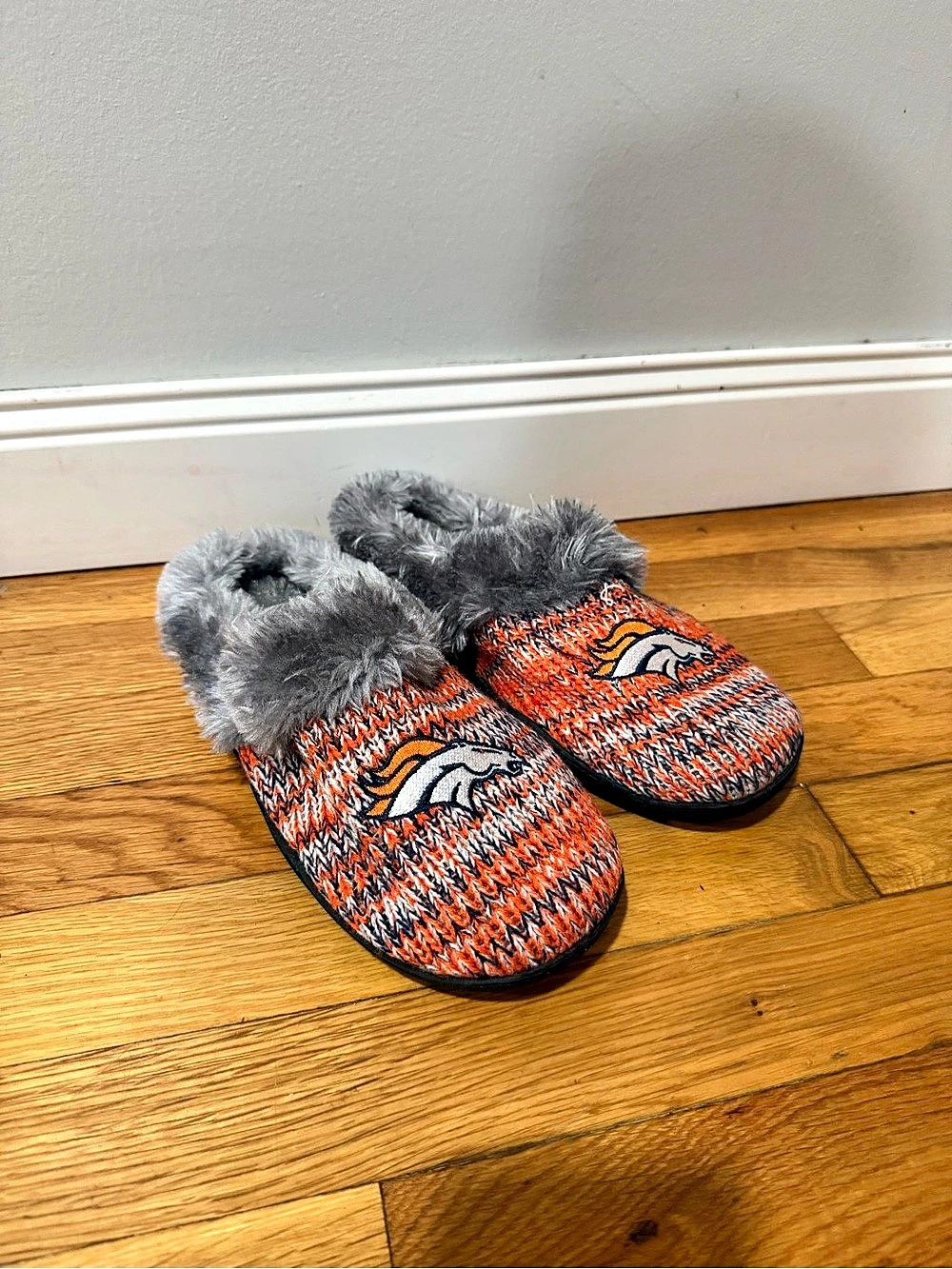 FOCO Denver Broncos Women's Peak Slide Slippers Peak Slide Slippers Orange